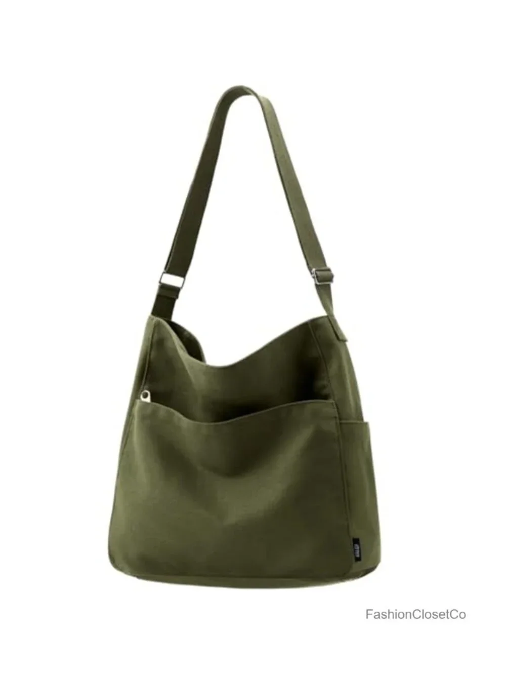 Canvas Tote Bag Zipper Large Crossbody Shoulder Hobo Messenger Purse Unisex